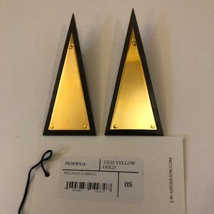 JW Anderson yellow gold triangle earrings